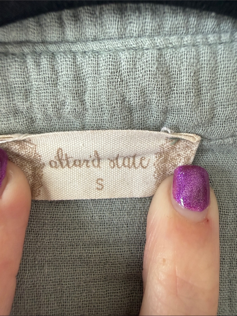 Altar'd State Light Gray Gauze Button Romper - Picture 2 of 3